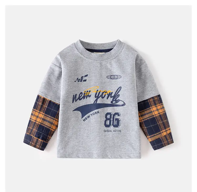 New York 86 Boys Cotton Long Sleeve T-Shirt Blue — feature 10