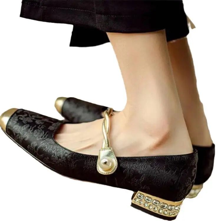 National Style New Chinese Style High Heels Women's 2025 Spring New Arrival Light Luxury Gentle Evening Style Dress French Style Thick Heel Single-layer Shoes - Image 8