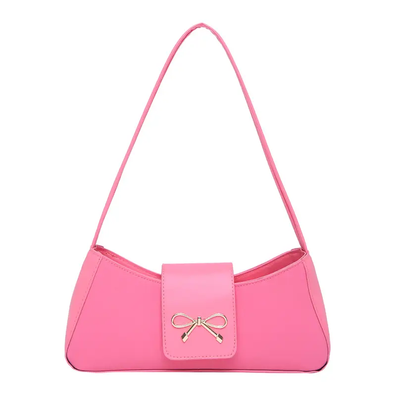 Brown Bow Embroidered Women's Shoulder Bag - Image 5