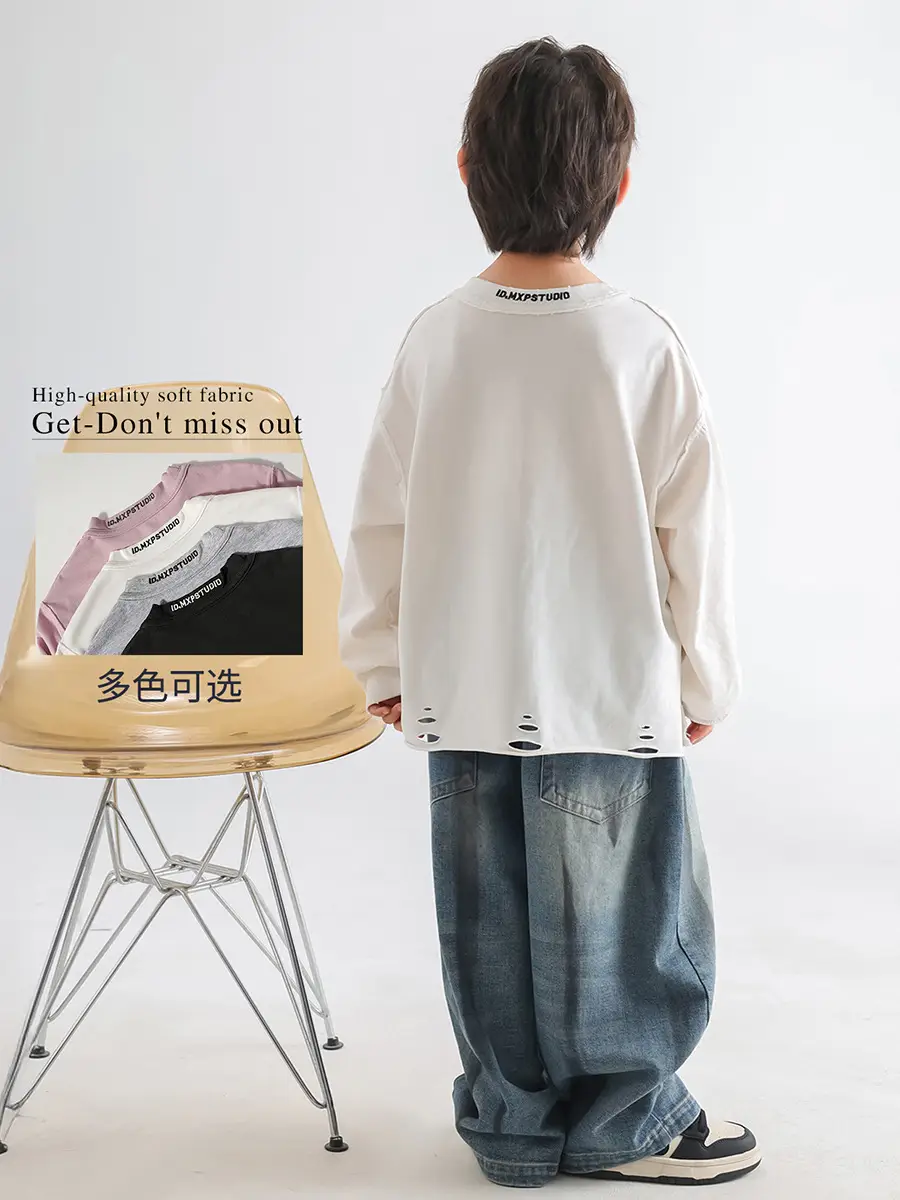 Kids Korean Style Cotton T-Shirt White 2026 - Image 5