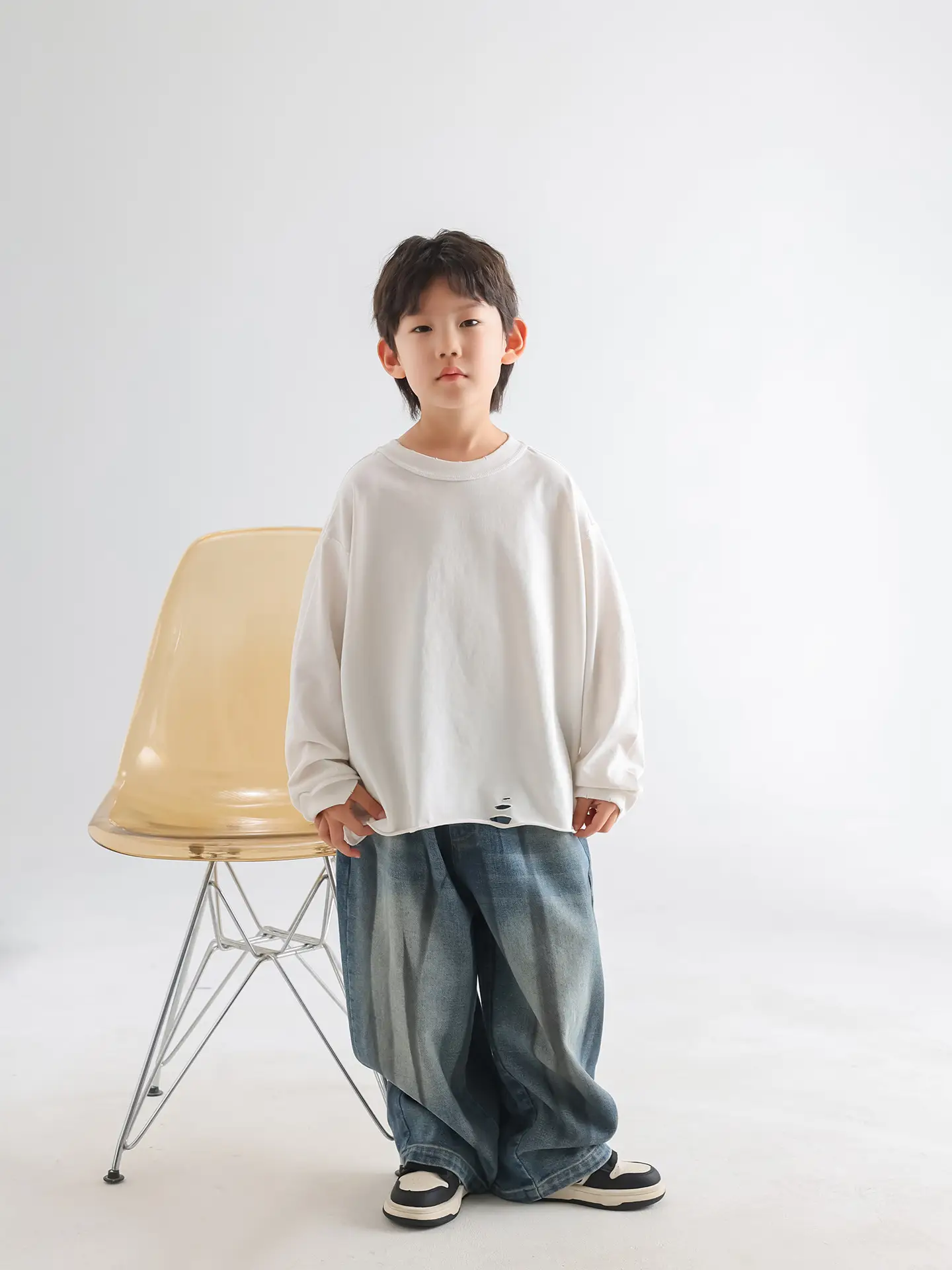 Kids Korean Style Cotton T-Shirt White 2026 — feature 13