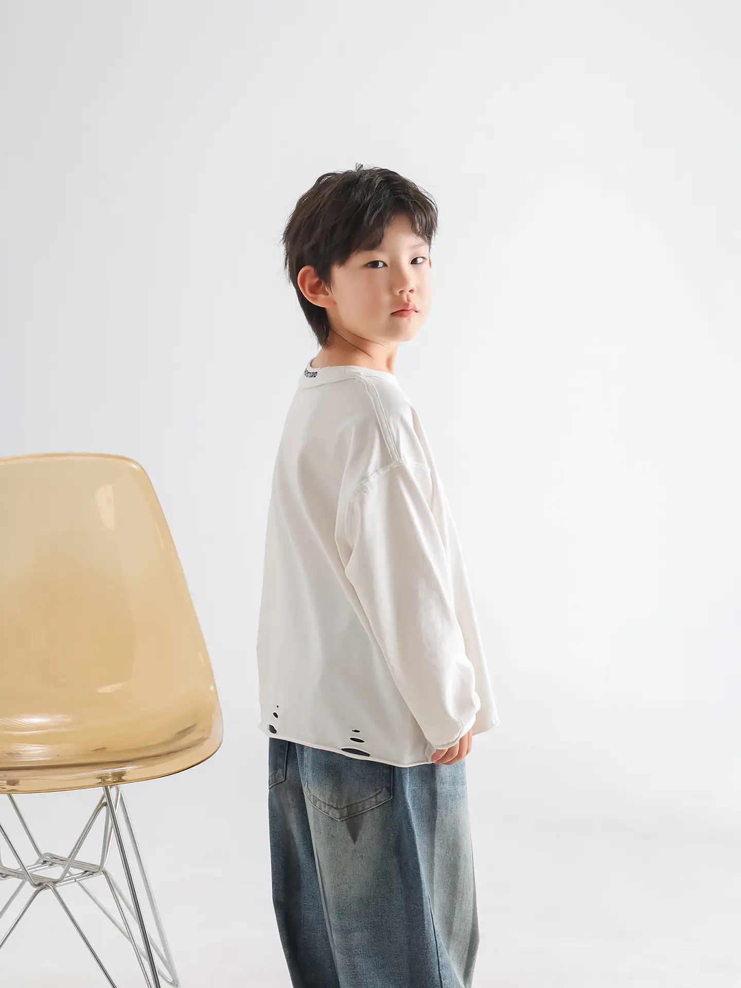 Kids Korean Style Cotton T-Shirt White 2026 — feature 24