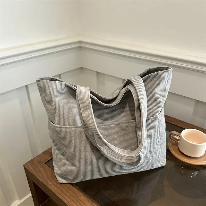 Korean Style Large Capacity Corduroy Bag Women's 2024 New - Image 7