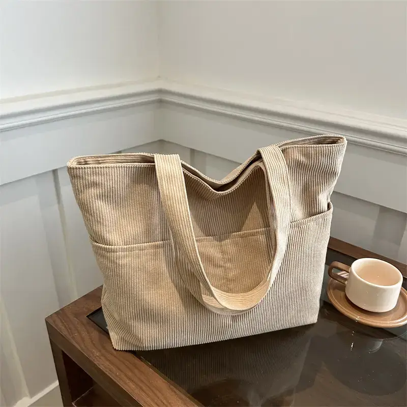 Korean Style Large Capacity Corduroy Bag Women's 2024 New - Image 8