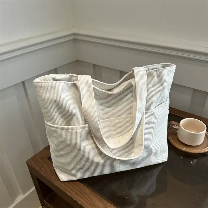 Korean Style Large Capacity Corduroy Bag Women's 2024 New - Image 9