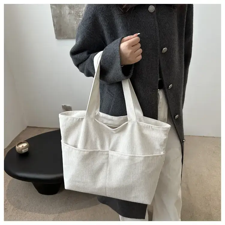 Korean Style Large Capacity Corduroy Bag Women's 2024 New — feature 10