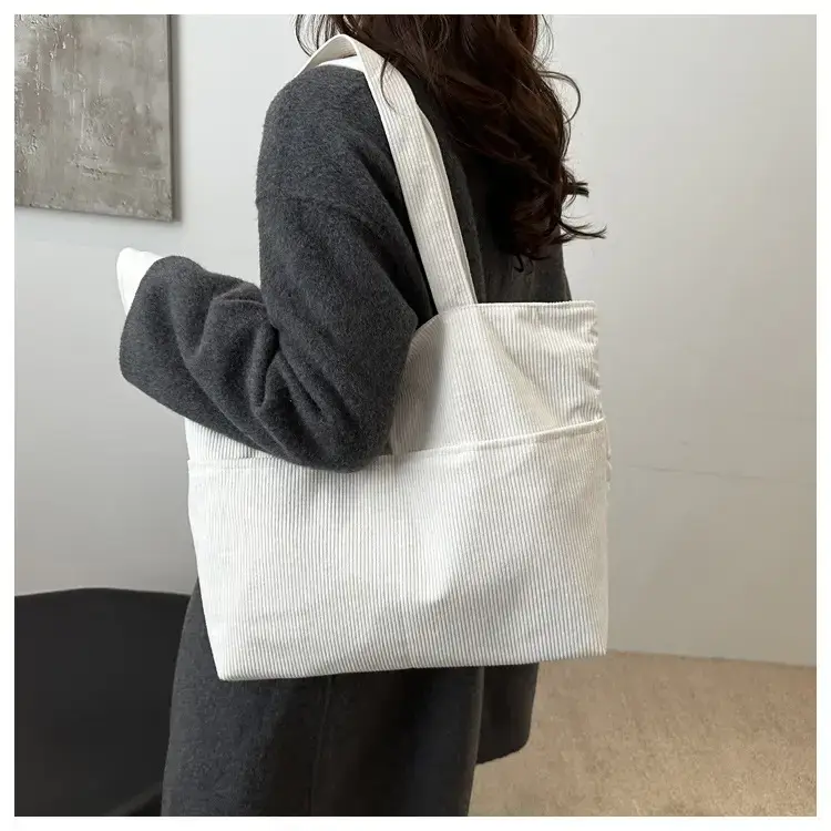 Korean Style Large Capacity Corduroy Bag Women's 2024 New — feature 12