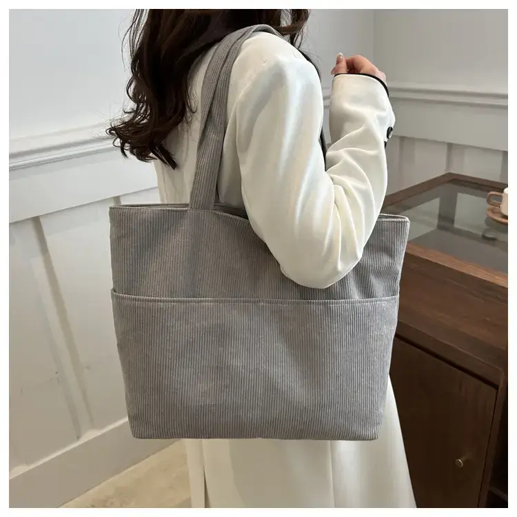 Korean Style Large Capacity Corduroy Bag Women's 2024 New — feature 13