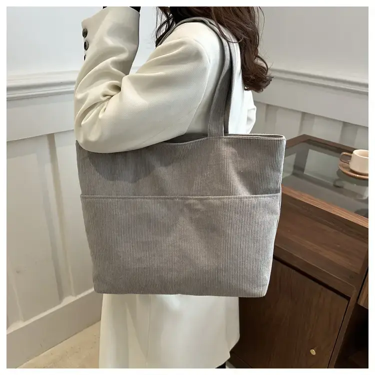 Korean Style Large Capacity Corduroy Bag Women's 2024 New — feature 14