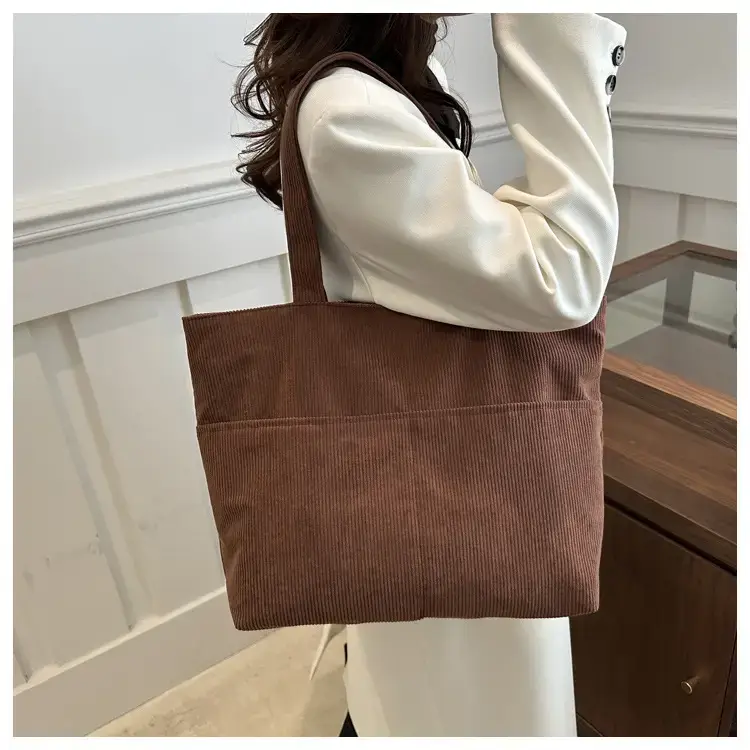 Korean Style Large Capacity Corduroy Bag Women's 2024 New — feature 16