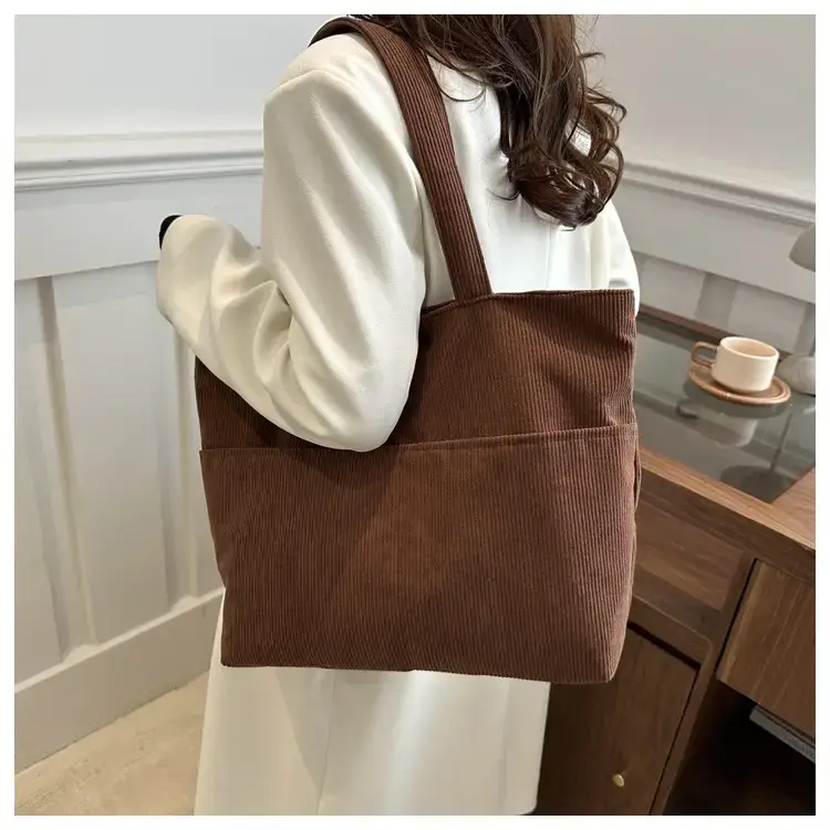 Korean Style Large Capacity Corduroy Bag Women's 2024 New — feature 17