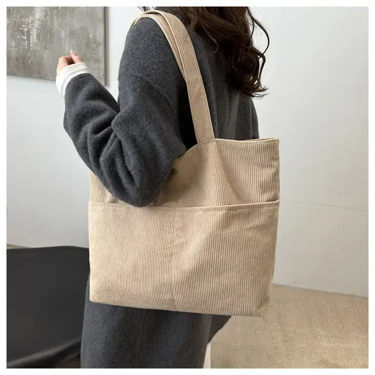Korean Style Large Capacity Corduroy Bag Women's 2024 New — feature 7