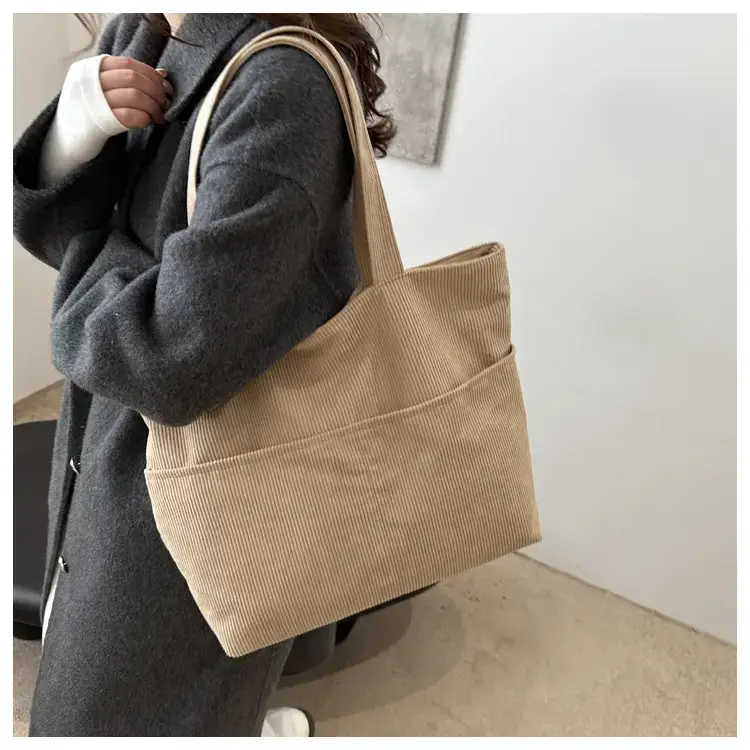 Korean Style Large Capacity Corduroy Bag Women's 2024 New — feature 8