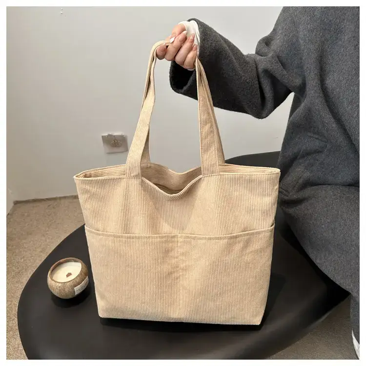 Korean Style Large Capacity Corduroy Bag Women's 2024 New — feature 9