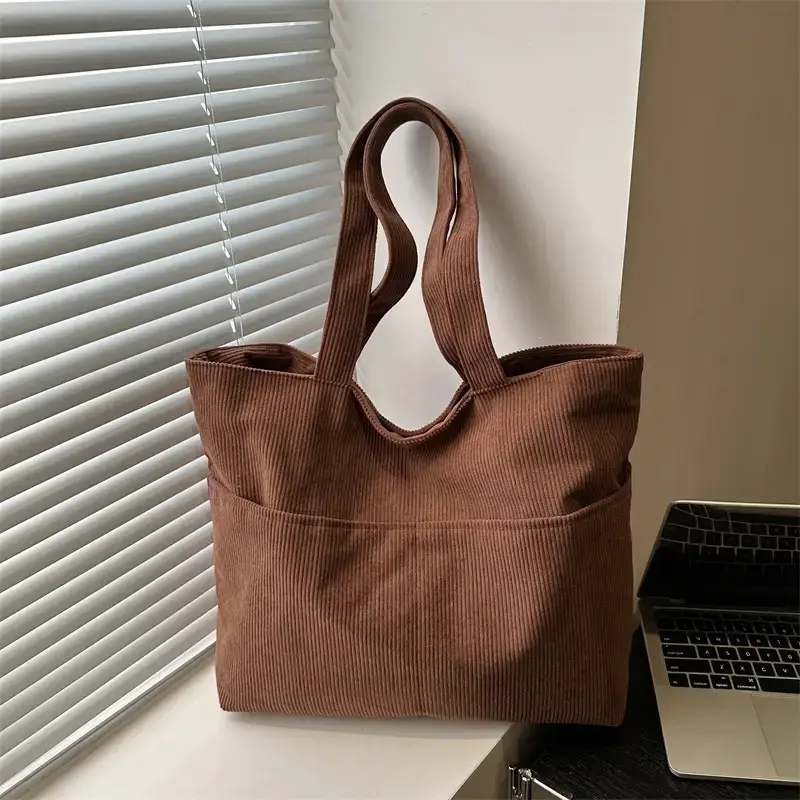 Korean Style Large Capacity Corduroy Bag Women's 2024 New - Image 4