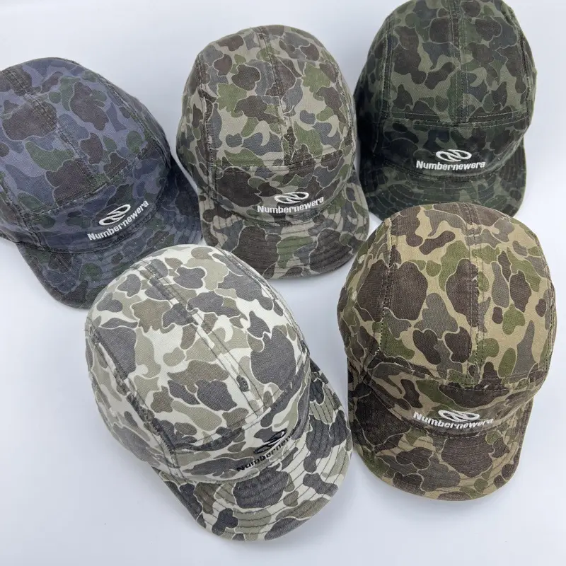 American Retro Camouflage Cap Women Wide Brim Sport Fashion