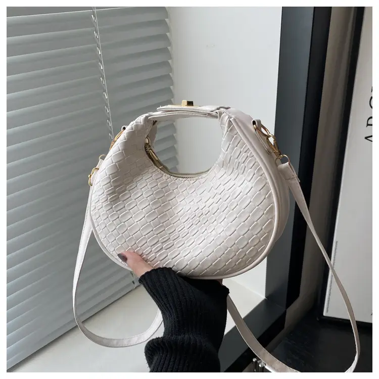 Women's Woven Crocodile Shoulder Bag Brown 2025 — feature 20