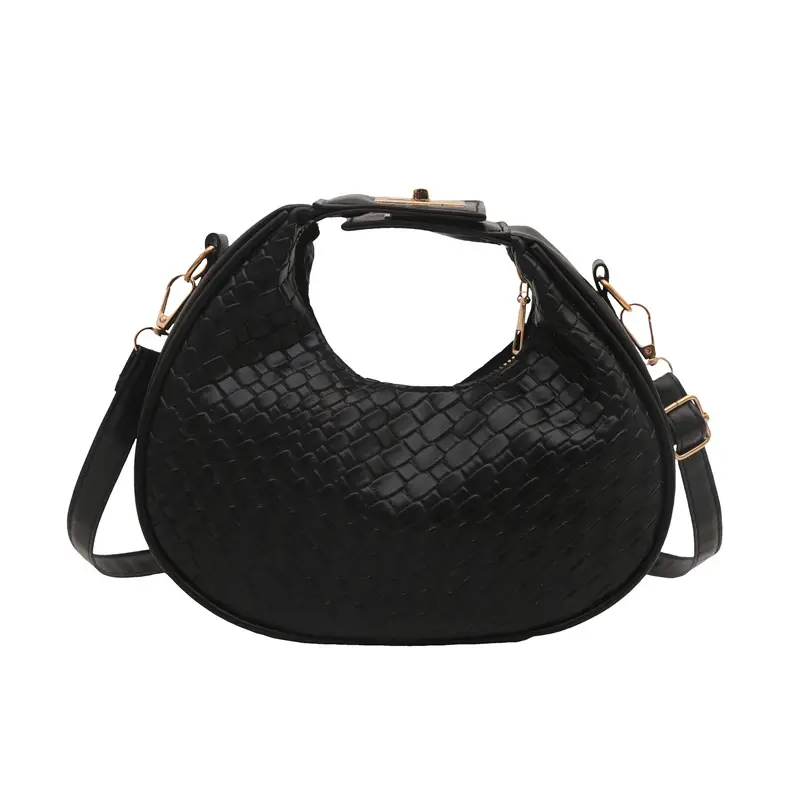 Women's Woven Crocodile Shoulder Bag Brown 2025 - Image 2