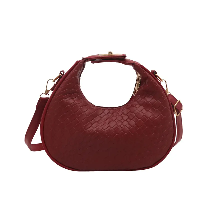 Women's Woven Crocodile Shoulder Bag Brown 2025 - Image 3