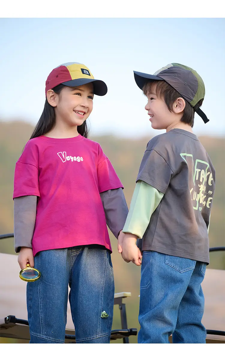Mianhuatang Boys Long Sleeve T-Shirt Fake Two Piece Set — feature 15
