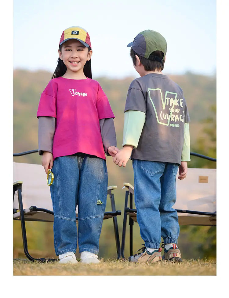 Mianhuatang Boys Long Sleeve T-Shirt Fake Two Piece Set — feature 16