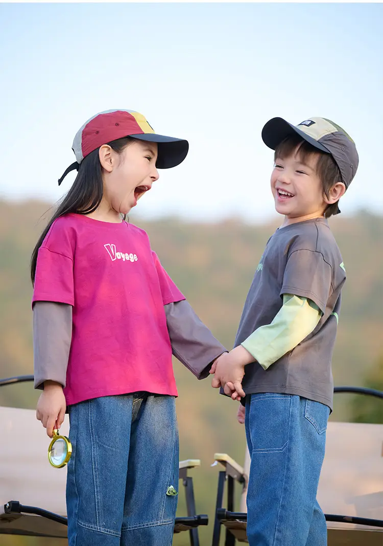 Mianhuatang Boys Long Sleeve T-Shirt Fake Two Piece Set — feature 17