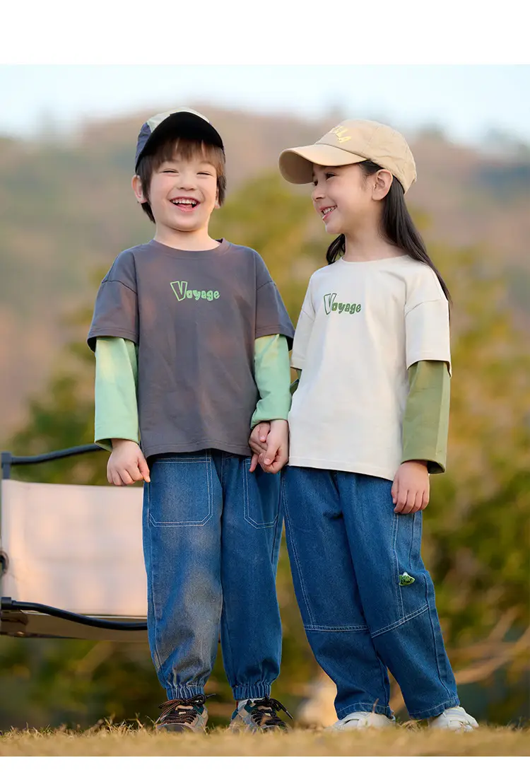 Mianhuatang Boys Long Sleeve T-Shirt Fake Two Piece Set — feature 20