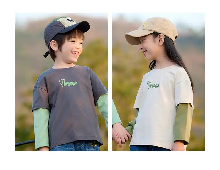 Mianhuatang Boys Long Sleeve T-Shirt Fake Two Piece Set — feature 21