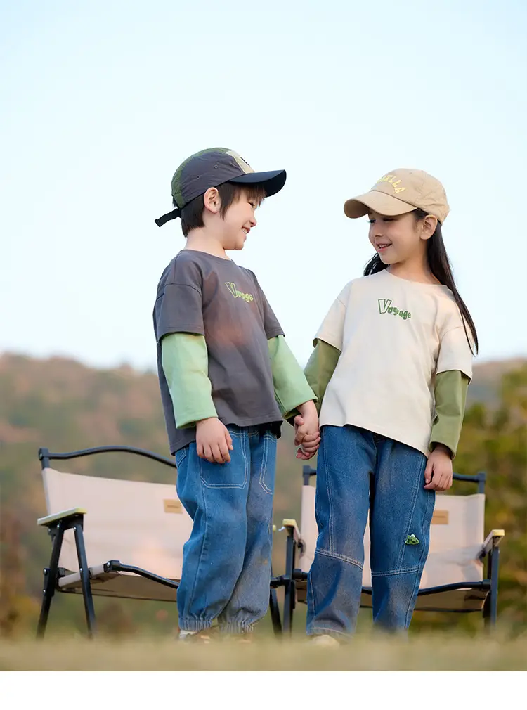 Mianhuatang Boys Long Sleeve T-Shirt Fake Two Piece Set — feature 22