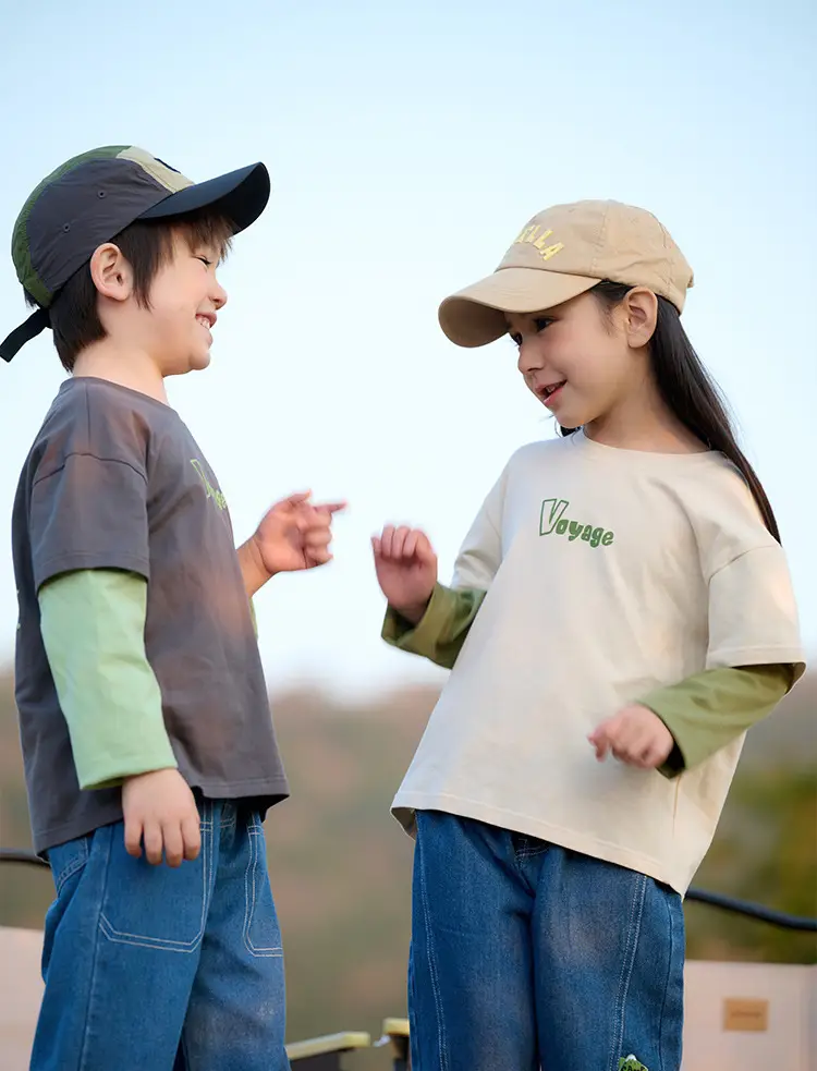 Mianhuatang Boys Long Sleeve T-Shirt Fake Two Piece Set — feature 23
