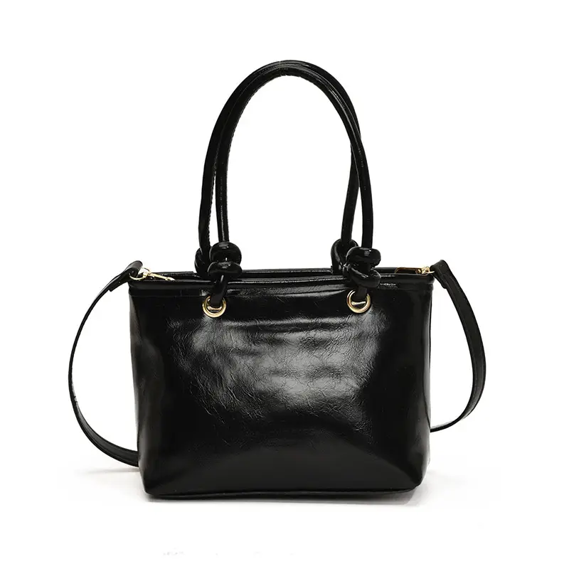 Retro Textured Bucket Bag Brown Winter Commuter Shoulder - Image 3