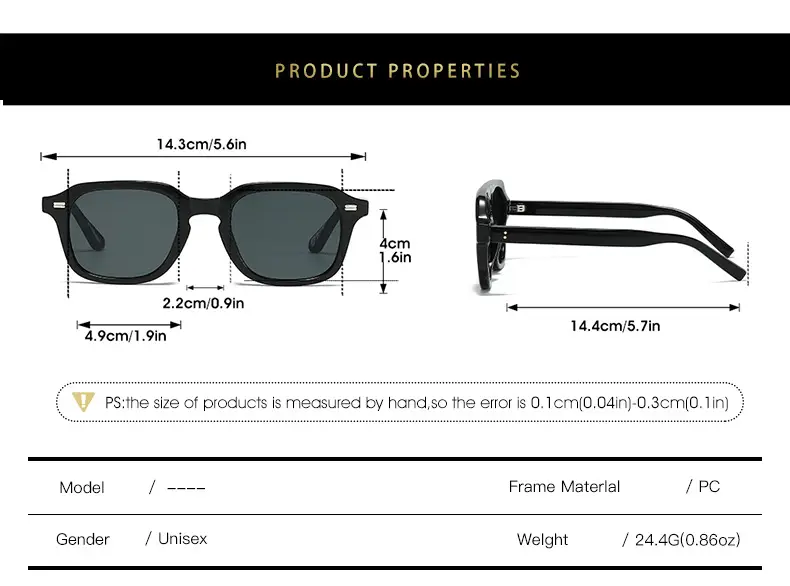Men UV Protective Square Frame Sunglasses β feature 6