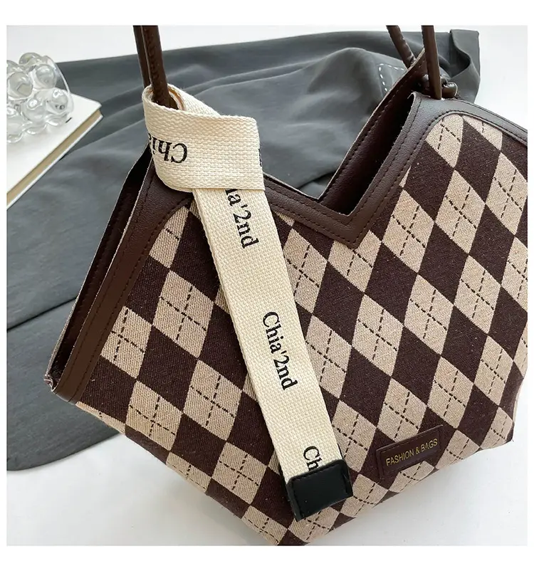 Women's Plaid Checkered Shoulder Bag Winter Commute — feature 10