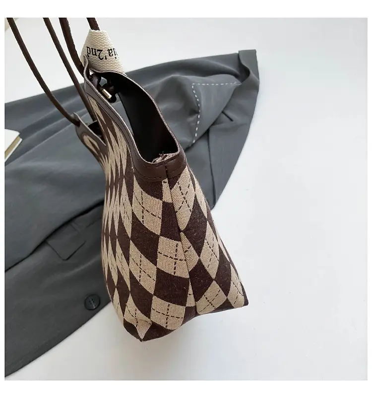 Women's Plaid Checkered Shoulder Bag Winter Commute — feature 11