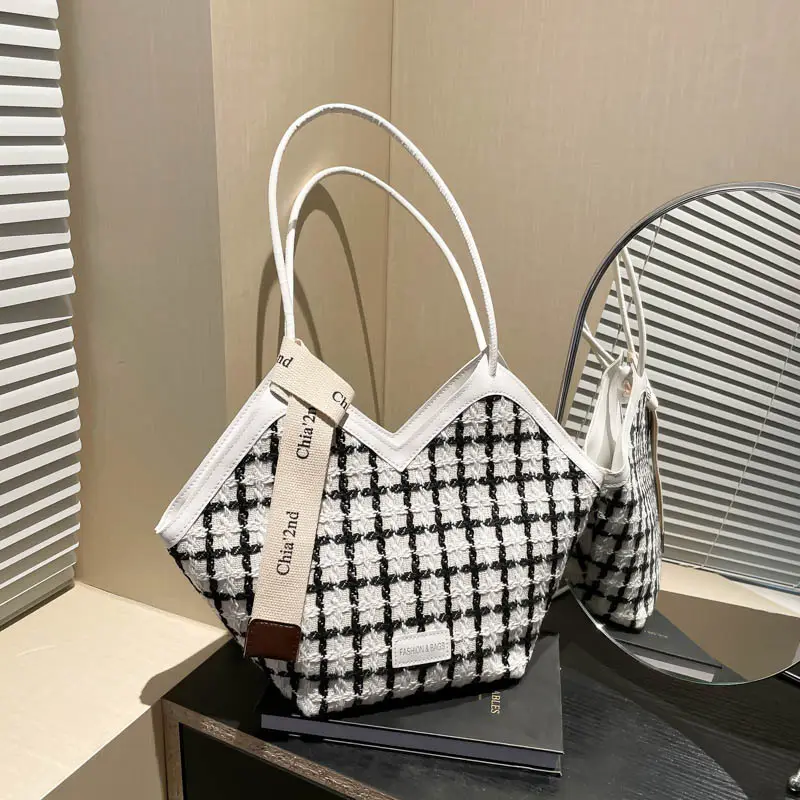 Women's Plaid Checkered Shoulder Bag Winter Commute — feature 15