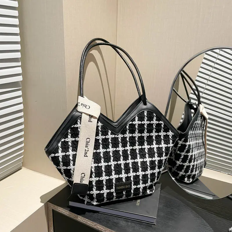 Women's Plaid Checkered Shoulder Bag Winter Commute — feature 17