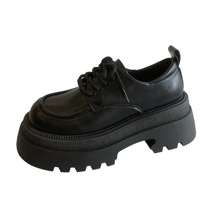 Vintage British Style Women's Black Leather Heels 2025 - Image 8