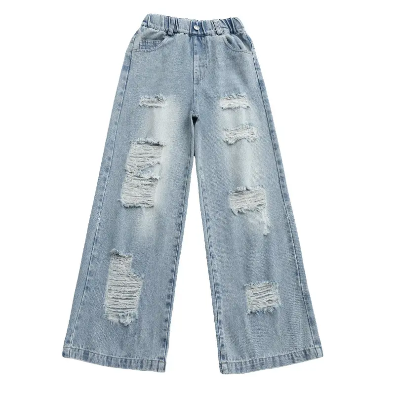 Korean Style Ripped Jeans for Girls Medium Large