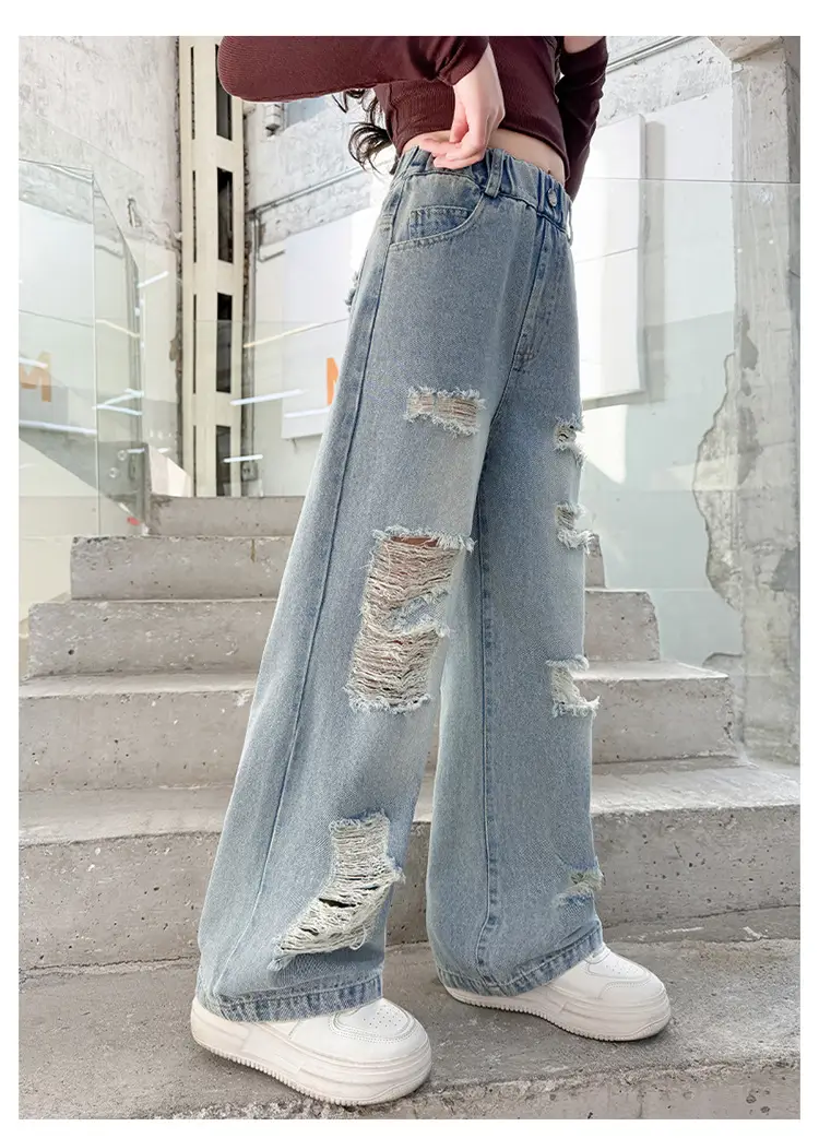 Korean Style Ripped Jeans for Girls Medium Large — feature 16