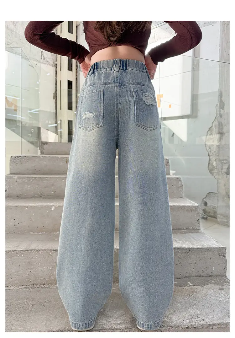 Korean Style Ripped Jeans for Girls Medium Large — feature 17