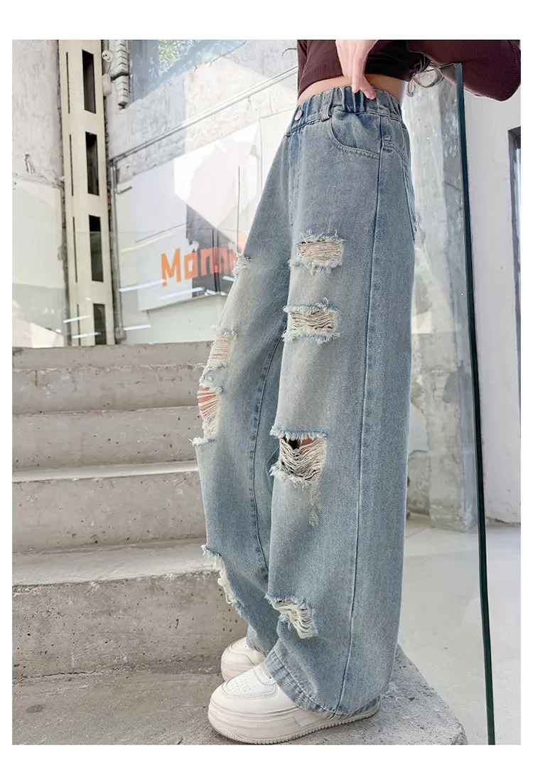 Korean Style Ripped Jeans for Girls Medium Large — feature 18