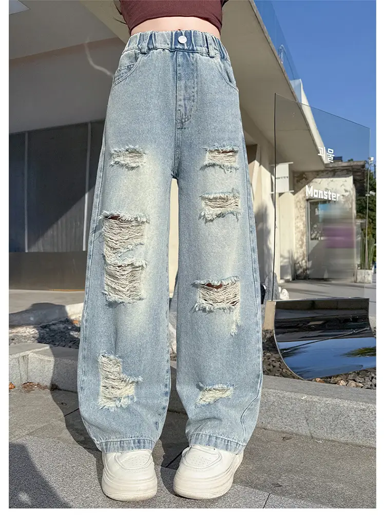 Korean Style Ripped Jeans for Girls Medium Large — feature 19
