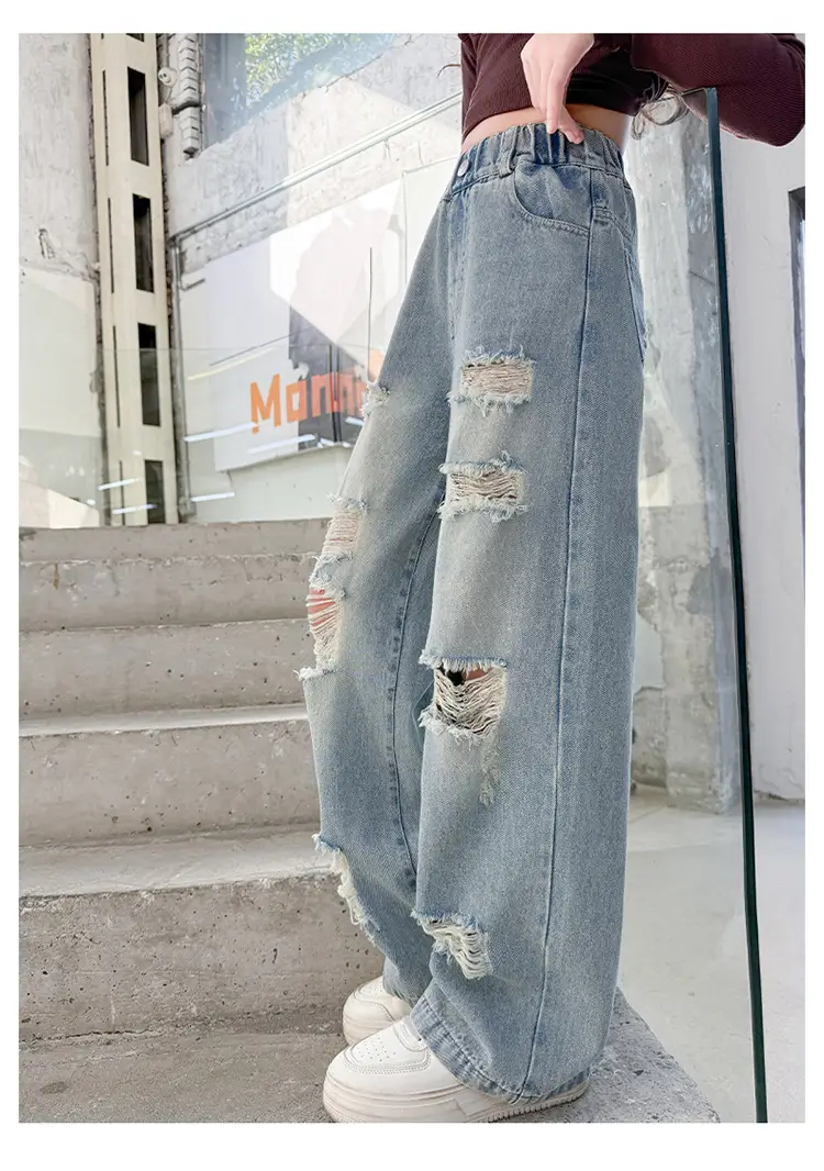 Korean Style Ripped Jeans for Girls Medium Large — feature 21