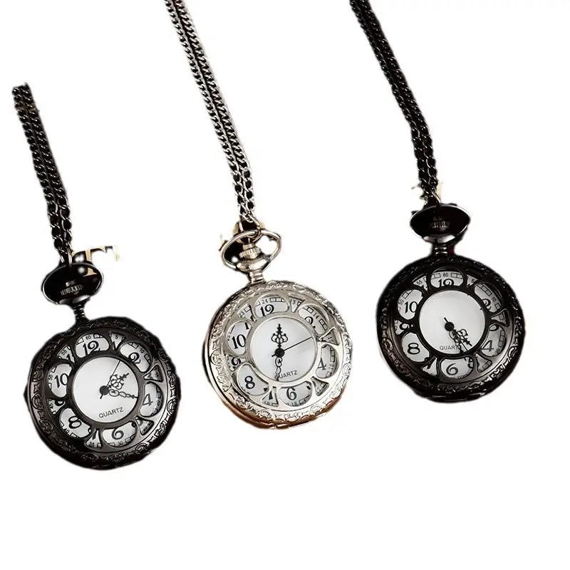 Gold Faced Large Pocket Watch Necklace Set - Image 2