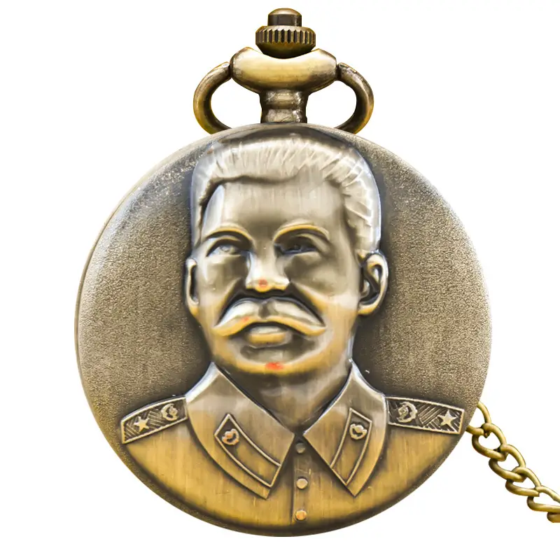 Chinese Style Bronze Pocket Watch with Character Design - Image 2