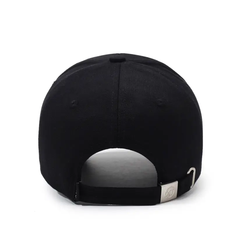 Korean Style Black Baseball Cap with Letter Embroidery