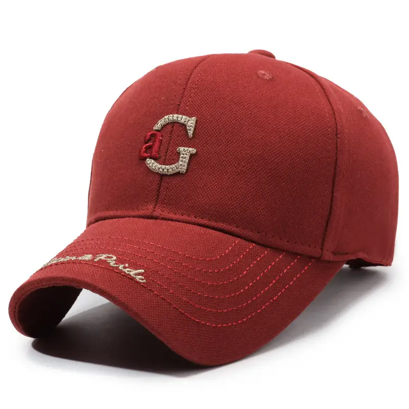 Korean Style Black Baseball Cap with Letter Embroidery