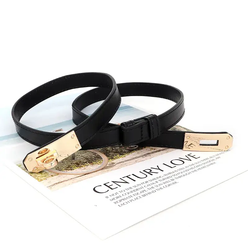 Black Belt with Gold Buckle for Women - Image 8