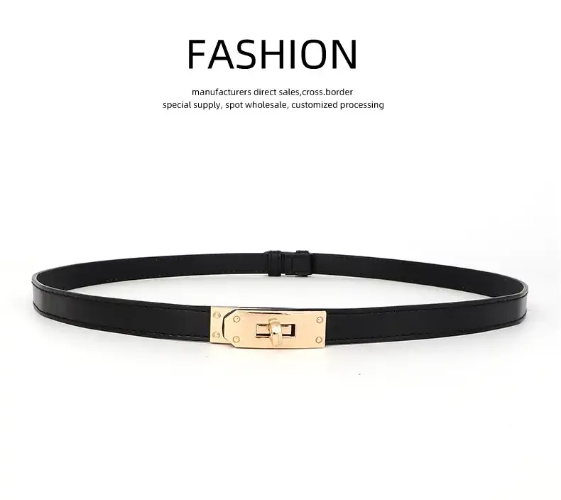 Black Belt with Gold Buckle for Women — feature 12