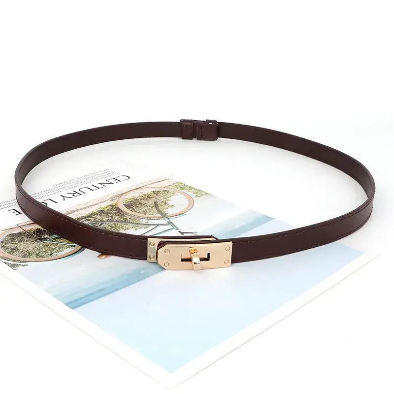 Black Belt with Gold Buckle for Women - Image 2